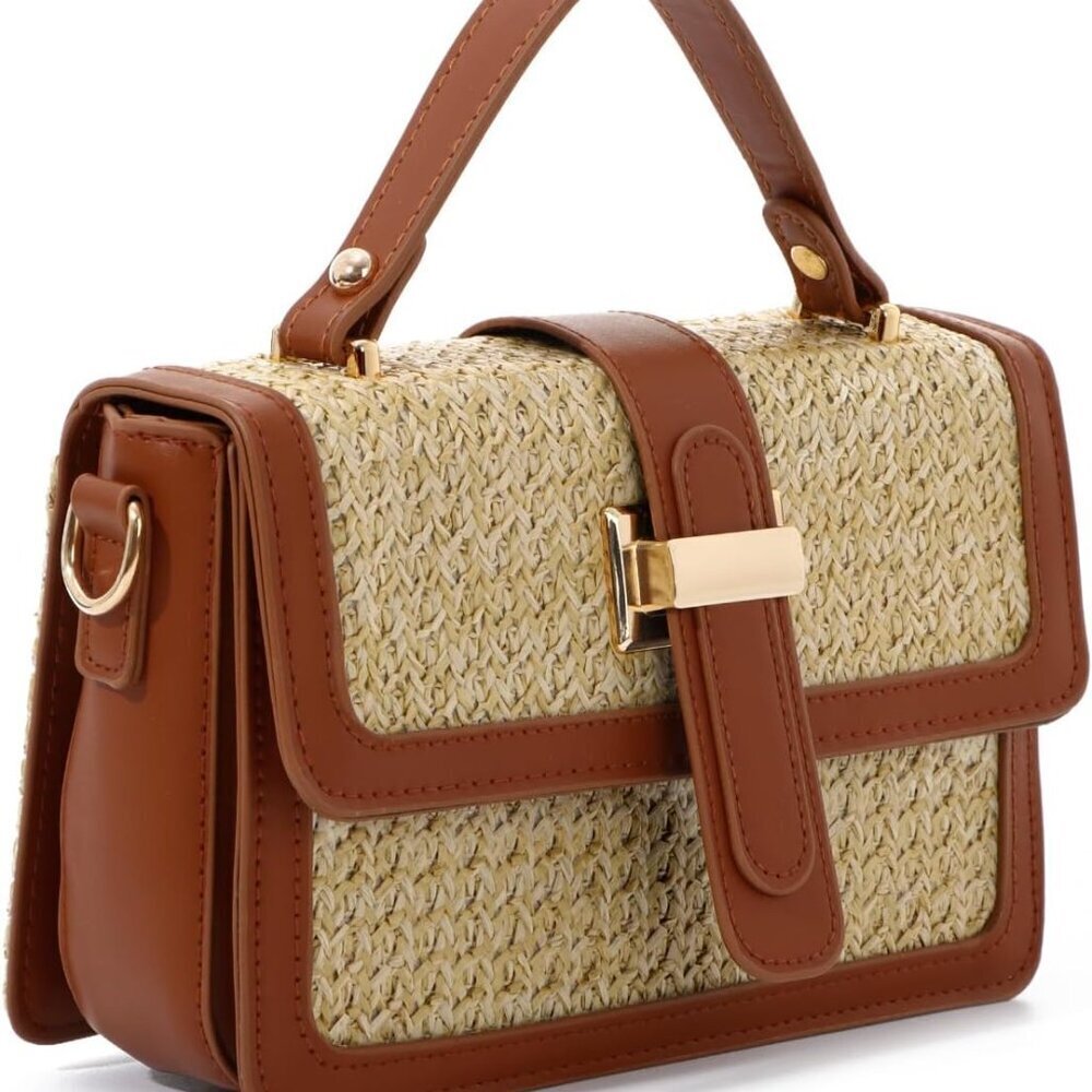 Straw Crossbody Bag Women Raffia Woven Summer Beach Handbag Shoulder Clutch - Picture 7 of 7